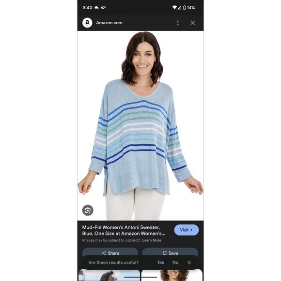 Mud Pie Women's One Size Fits Most Antoni Sweater - Picture 14 of 14